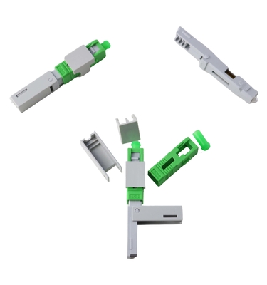 Alligator clip, flank U wedge, SM, 52mm, for drop cable, vertical input, SC/APC Fiber Optic Fast Connectors